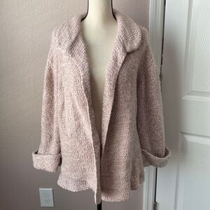 Tobi Oversized Pink Fuzzy Cardigan